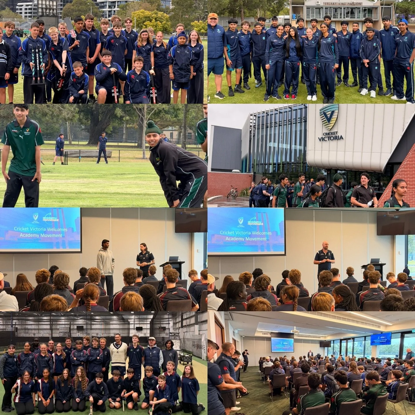 On Monday four of our five Cricket Academy schools, @wrc_cricket, @micklehamsecondarycollege, @larasecondarycollege and @stfranciscatholiccollege had the privilege of attending Day 3 of the Sheffield Shield match between @vicstatecricket and South Au
