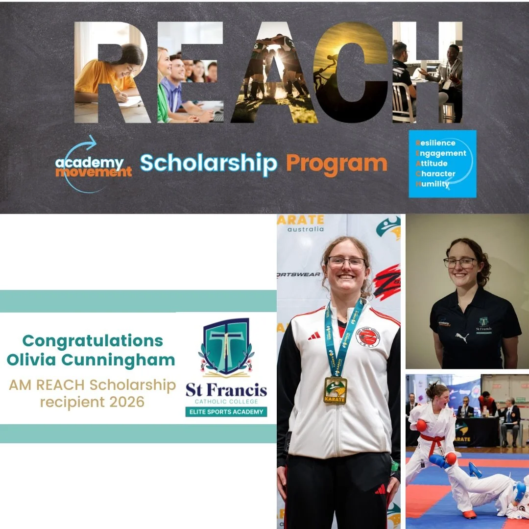 We&rsquo;re incredibly proud of Olivia Cunningham, one of our REACH Scholarship recipients from @stfranciscatholiccollege Elite Sports Academy.

Since joining the @karate.australia team last year, Olivia has claimed multiple state and national titles