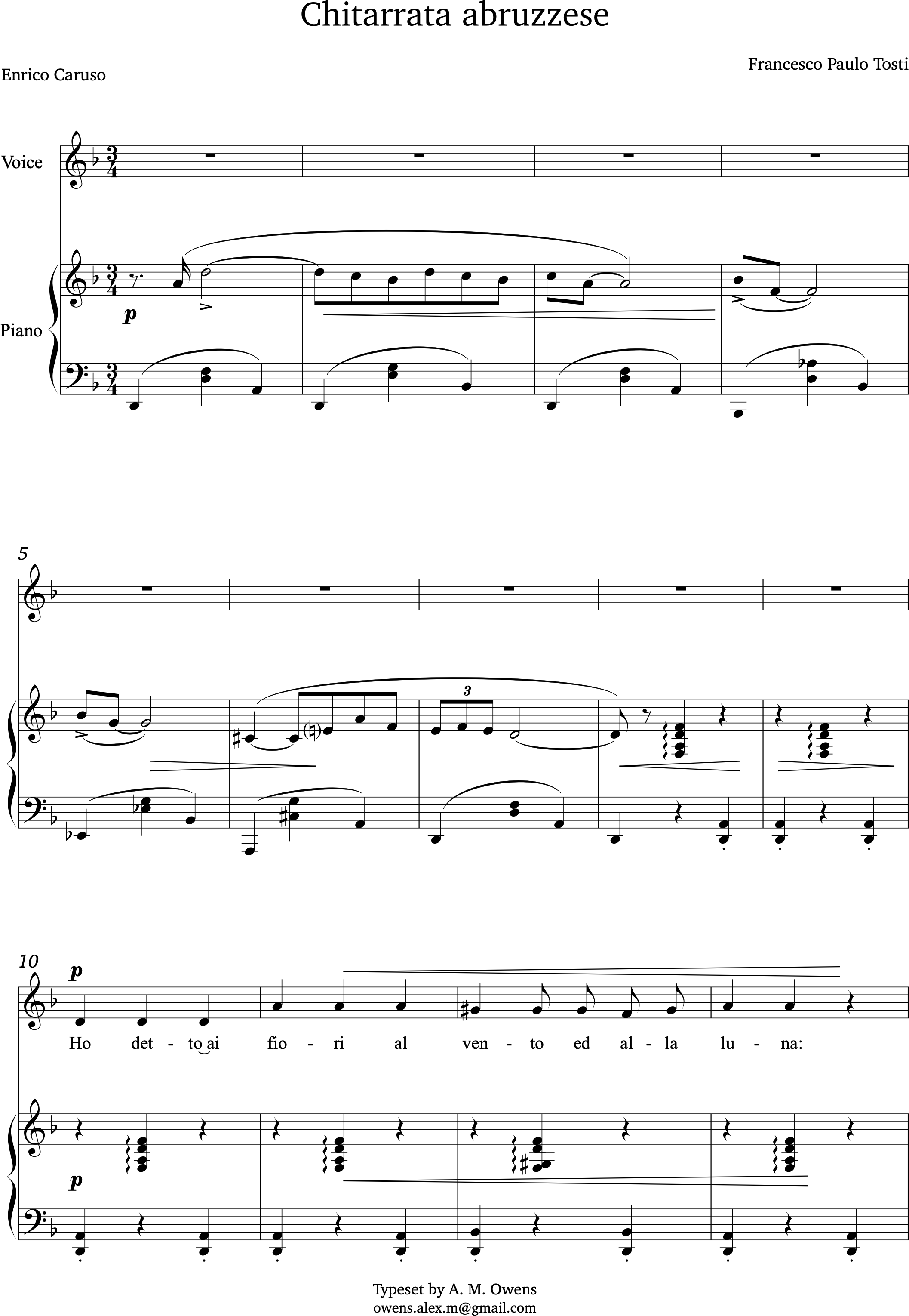 Tosti, Francesco: Chitarrata abruzzese - D minor