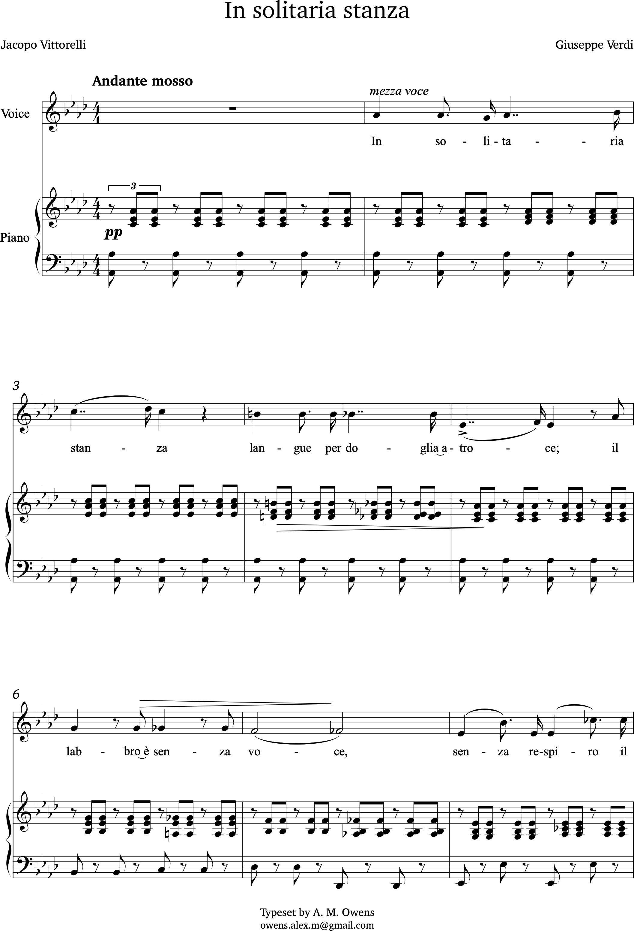 Verdi, Giuseppe: In solitaria stanza - original key