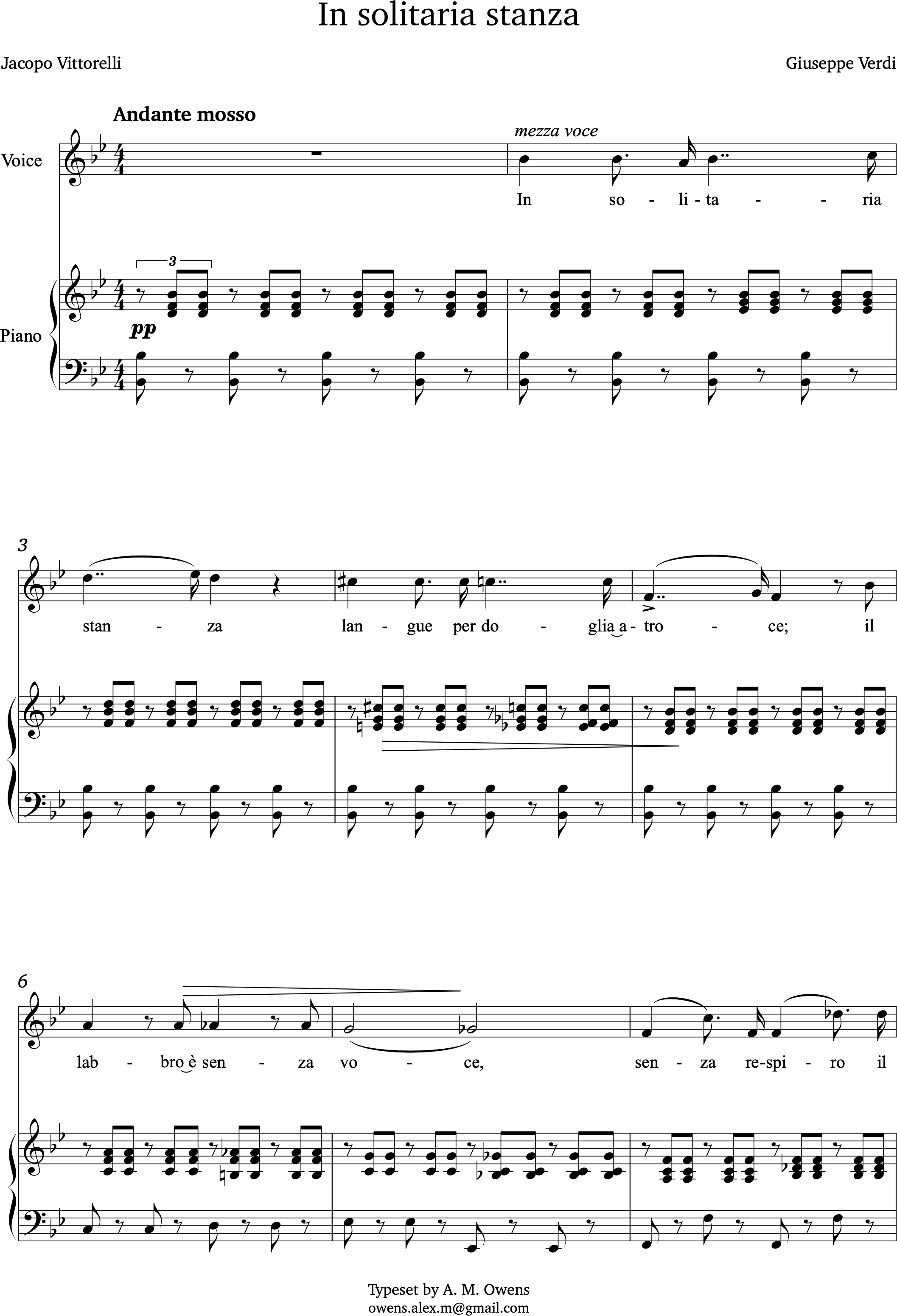 Verdi, Giuseppe: In solitaria stanza - B-flat