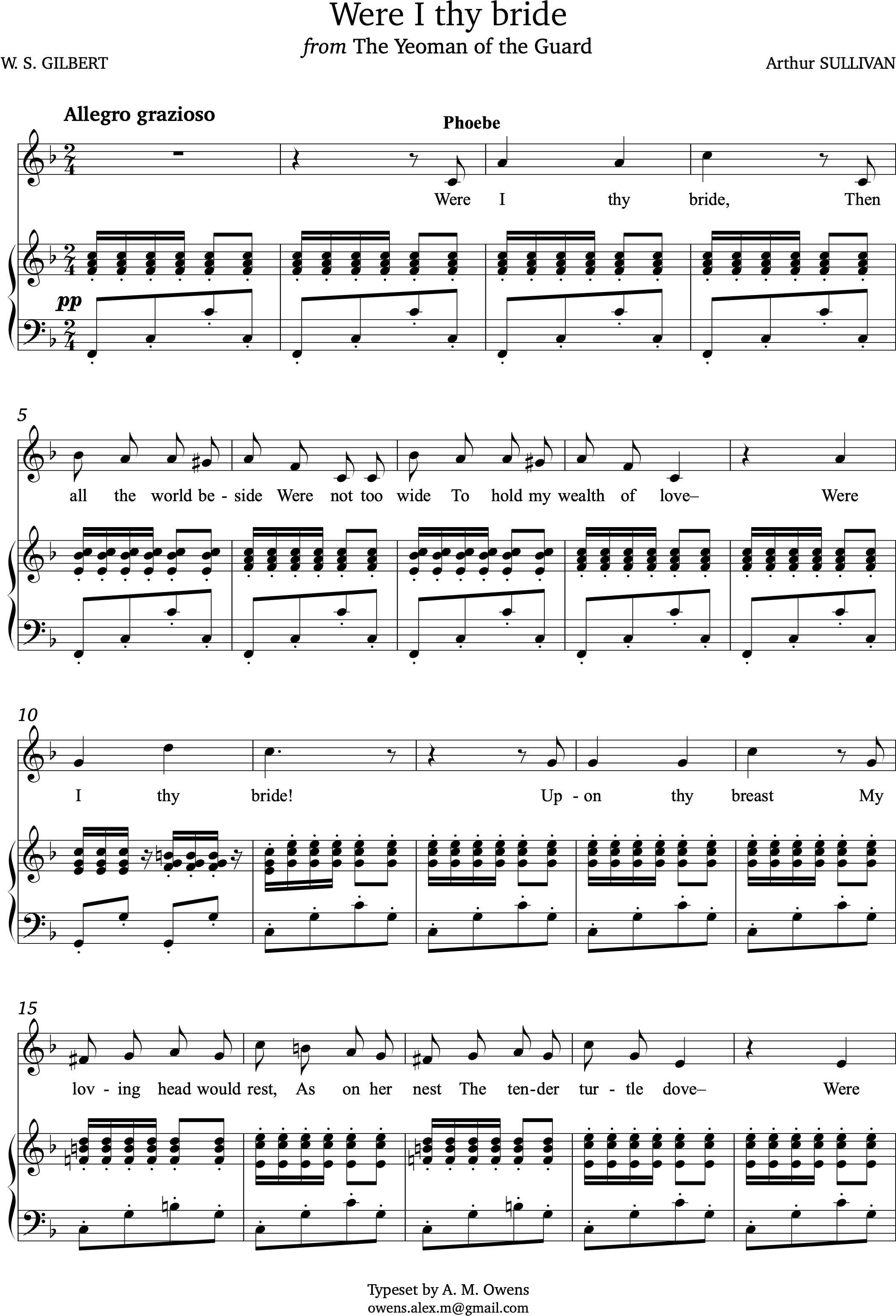 Gilbert & Sullivan: Were I Thy Bride from The Yeoman of the Guard - F major