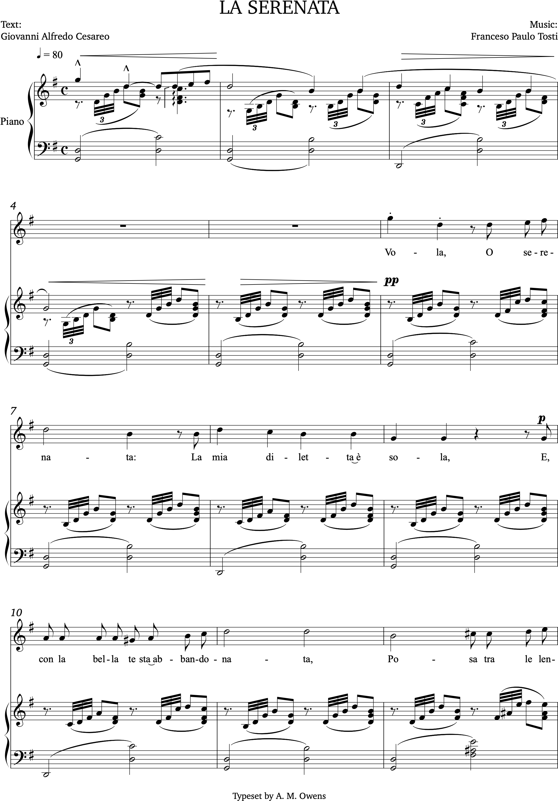 Tosti, Francesco: La Serenata - G