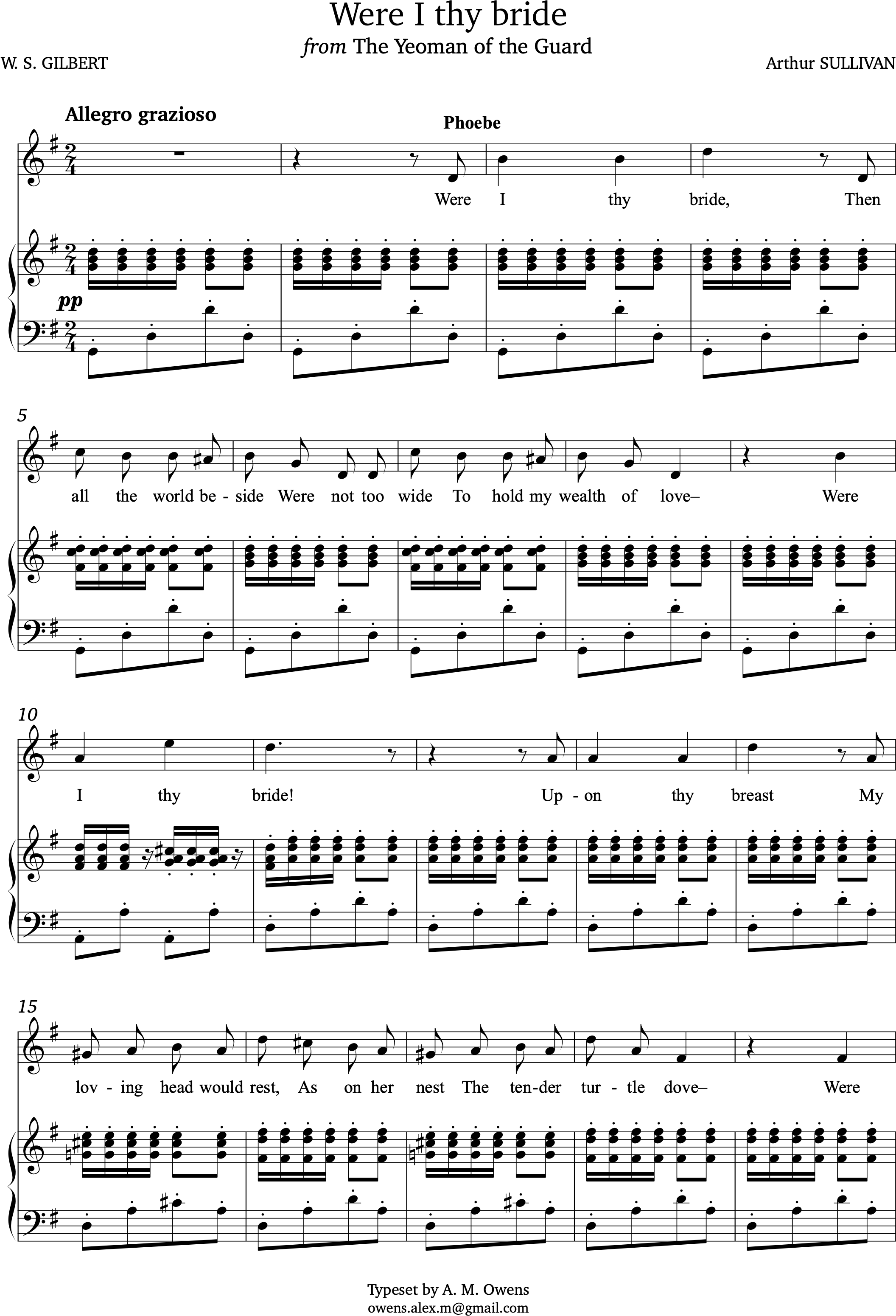 Gilbert & Sullivan: Were I Thy Bride from The Yeoman of the Guard - G major