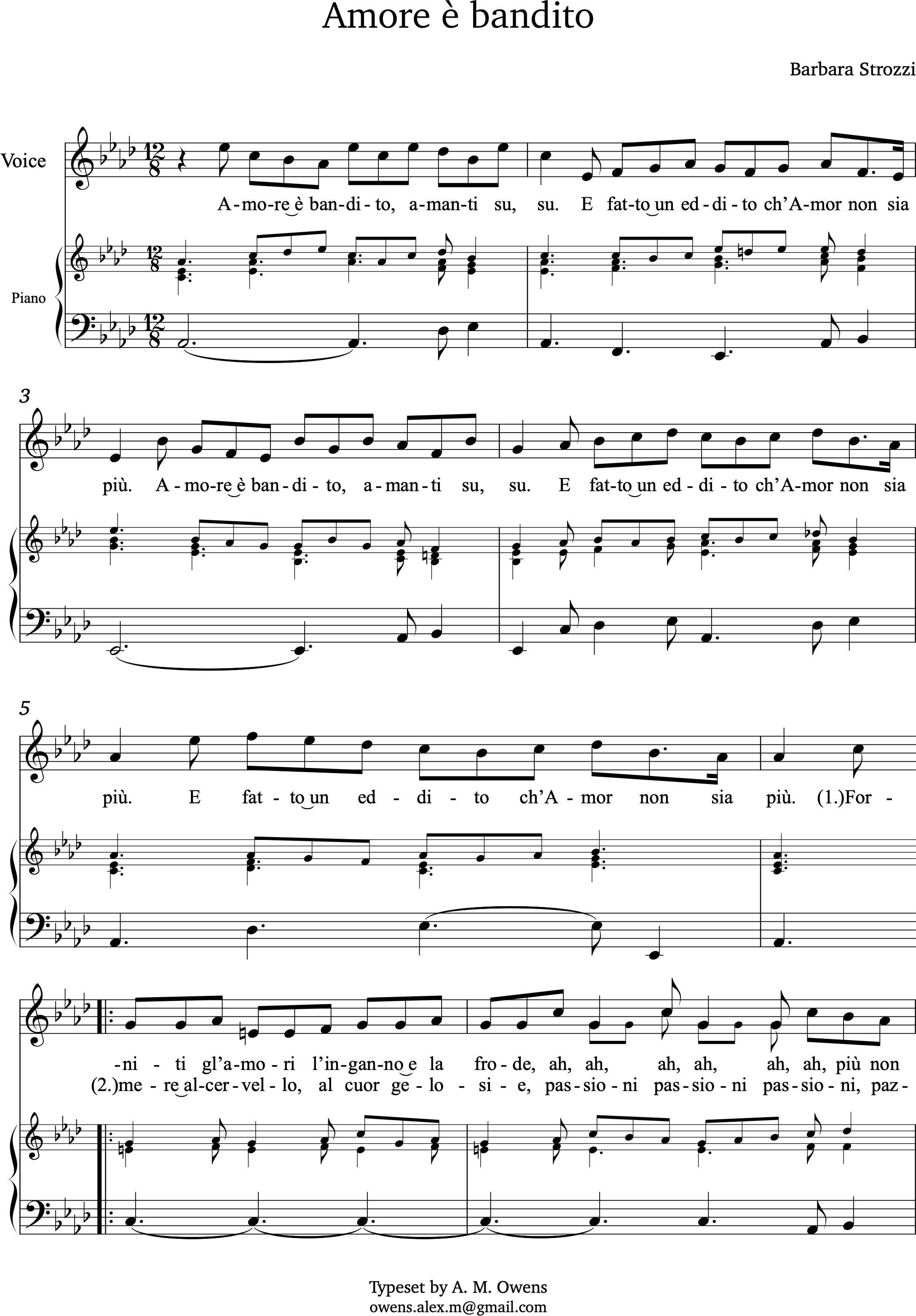 Strozzi, Barbara: Amore è bandito - A-flat major