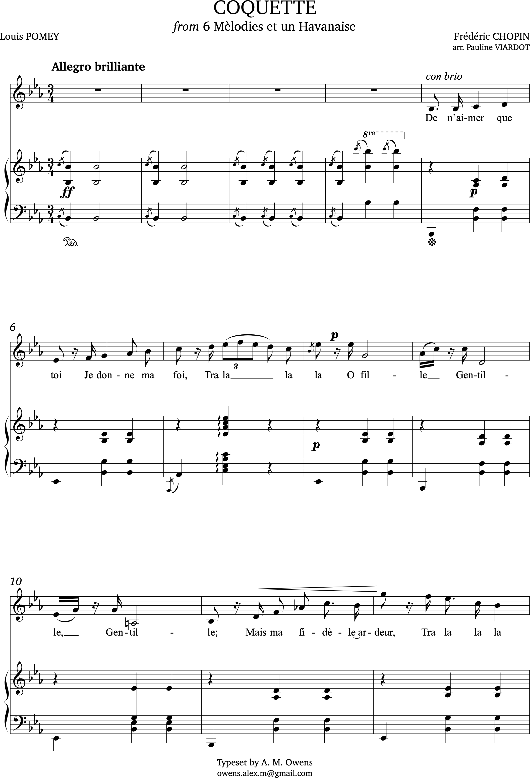 Viardot, Pauline: Coquette (after Chopin) - E-flat