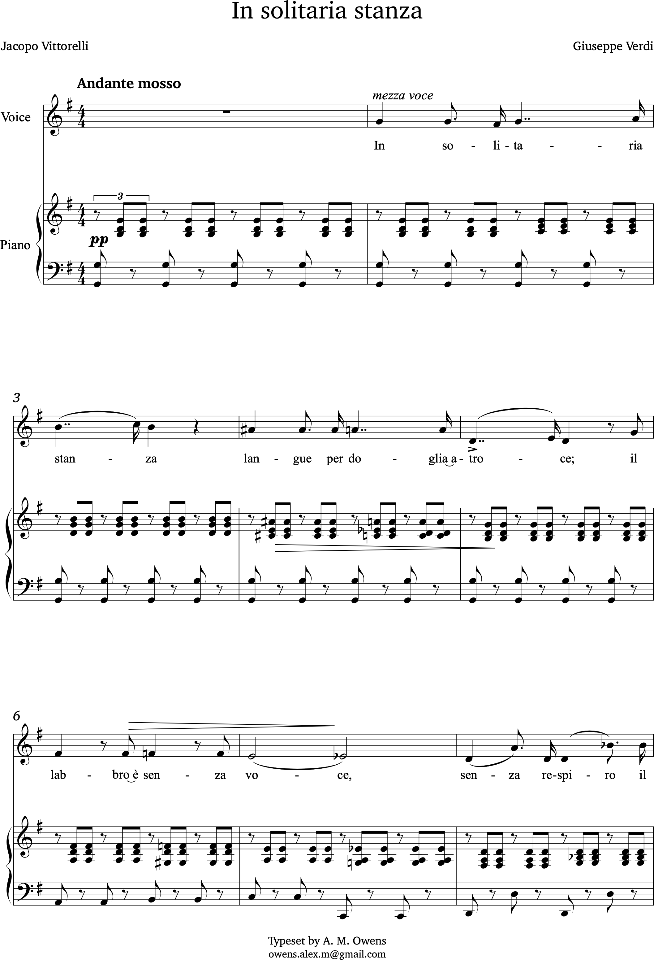 Verdi, Giuseppe: In solitaria stanza - G
