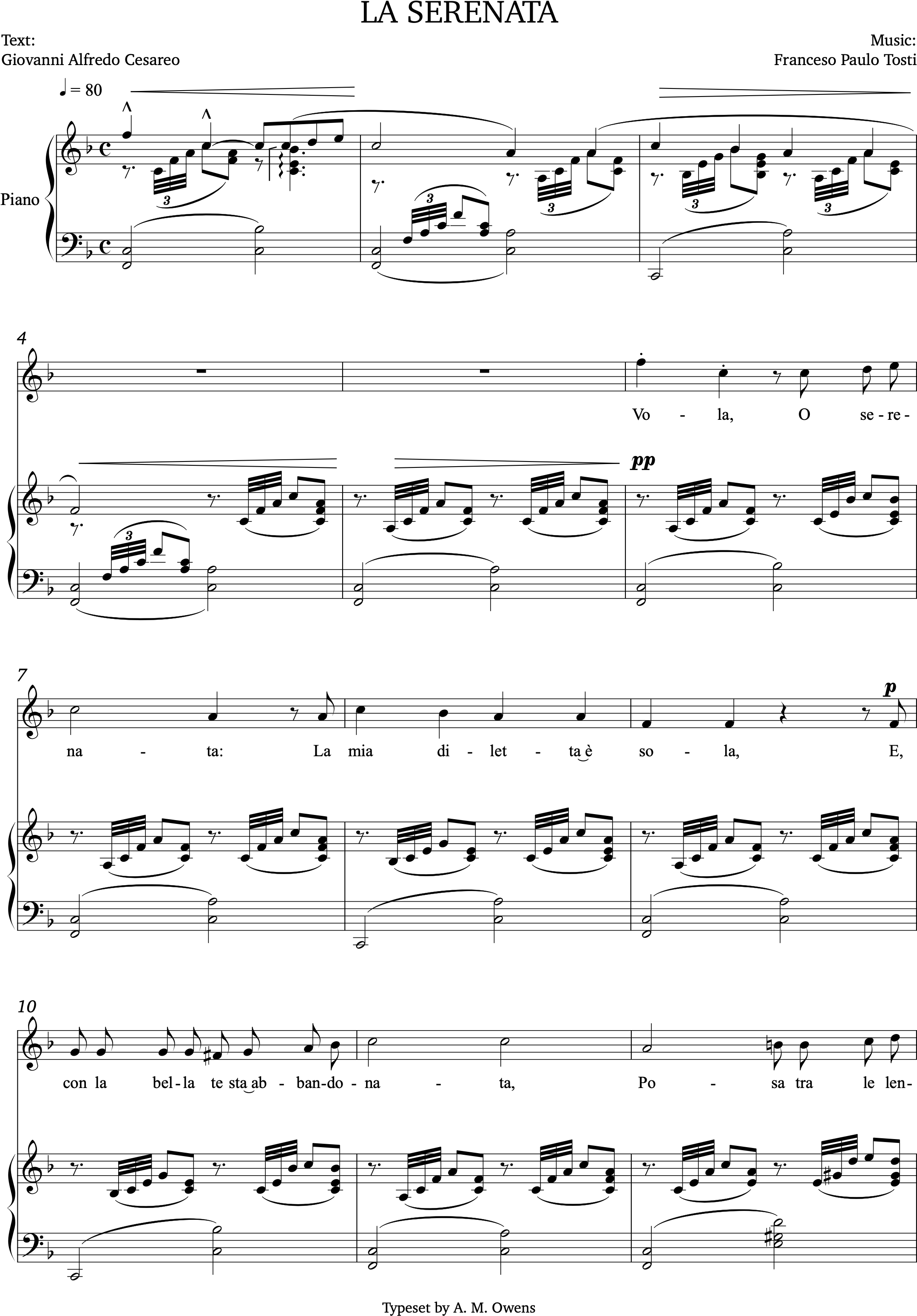 Tosti, Francesco: La Serenata - F
