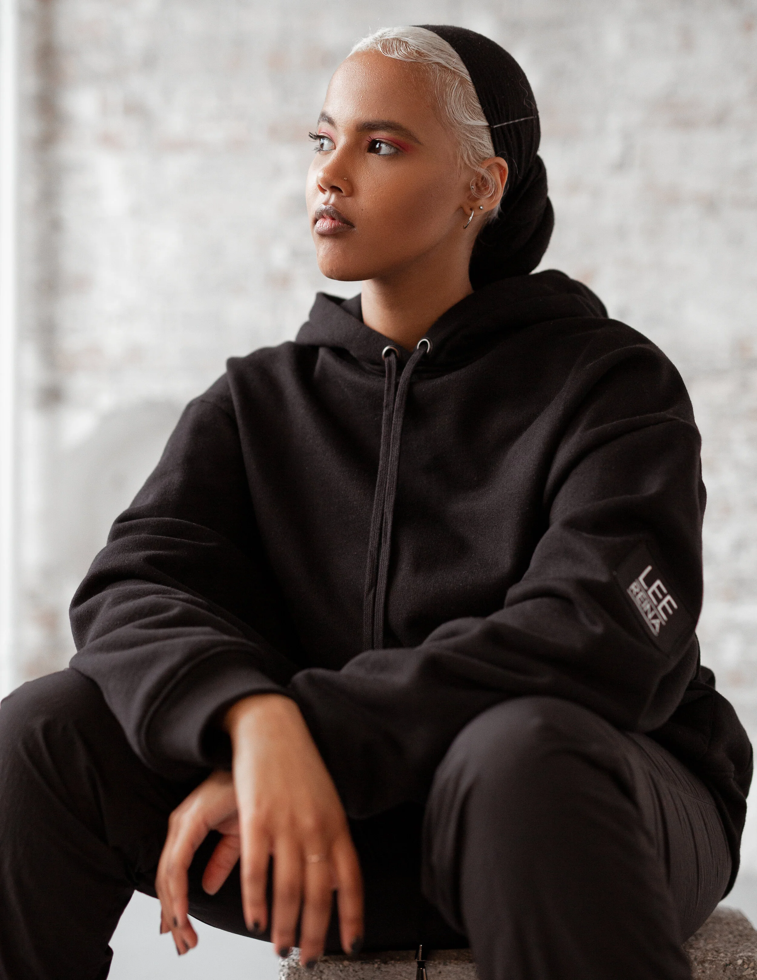 LEE REINA  Logo Patch Hoodie