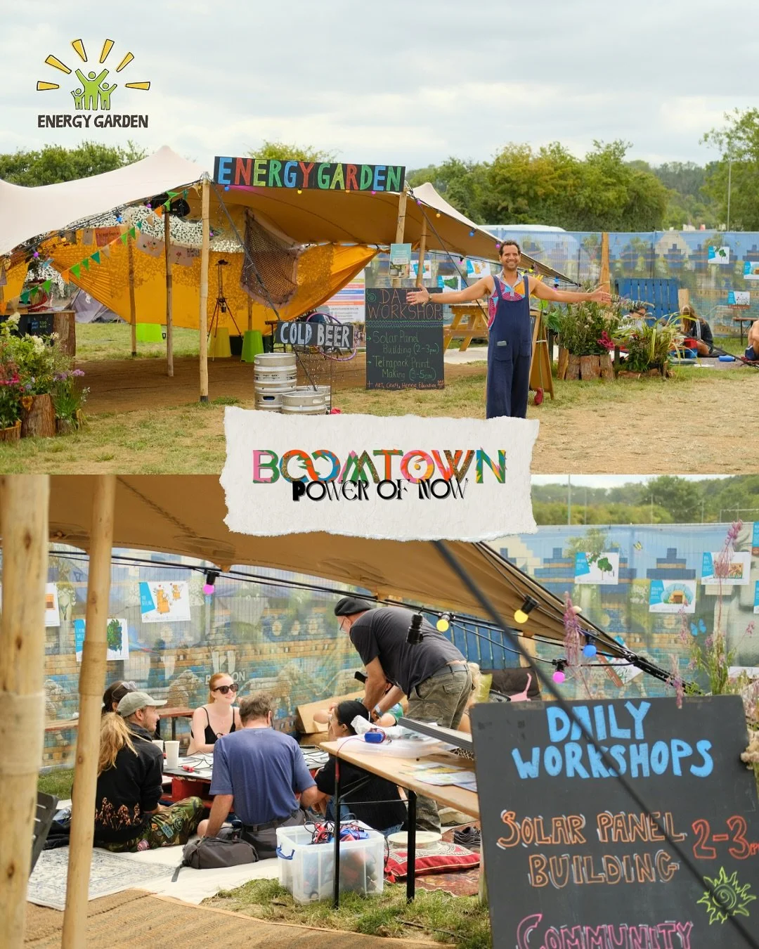 Boomtown, you were a dream! 🌞

Thank you to everyone who dropped by our tent in Thrutopia, sipped a cold pint of Energy Garden Pale Ale, joined our solar panel making workshop, or simply paused with us in a space full of creativity and connection 💚
