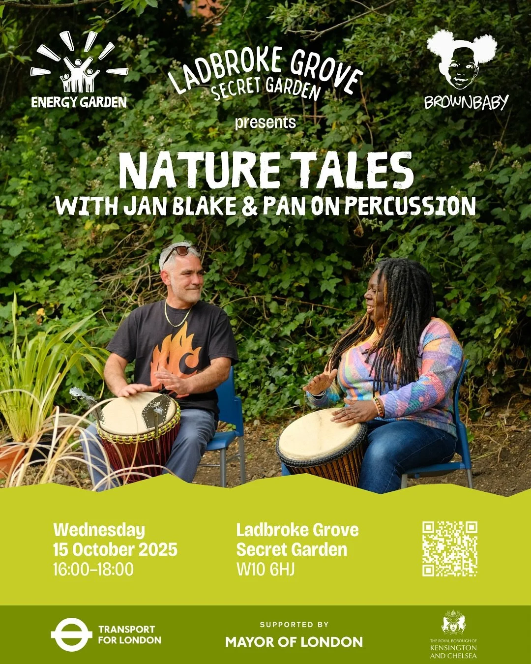 Come celebrate the turning of the seasons with us in our secret garden hidden away behind Ladbroke Grove station! 
 
As we say farewell to a beautiful summer, we invite you to gather under the trees, share stories, and welcome the golden days of autu