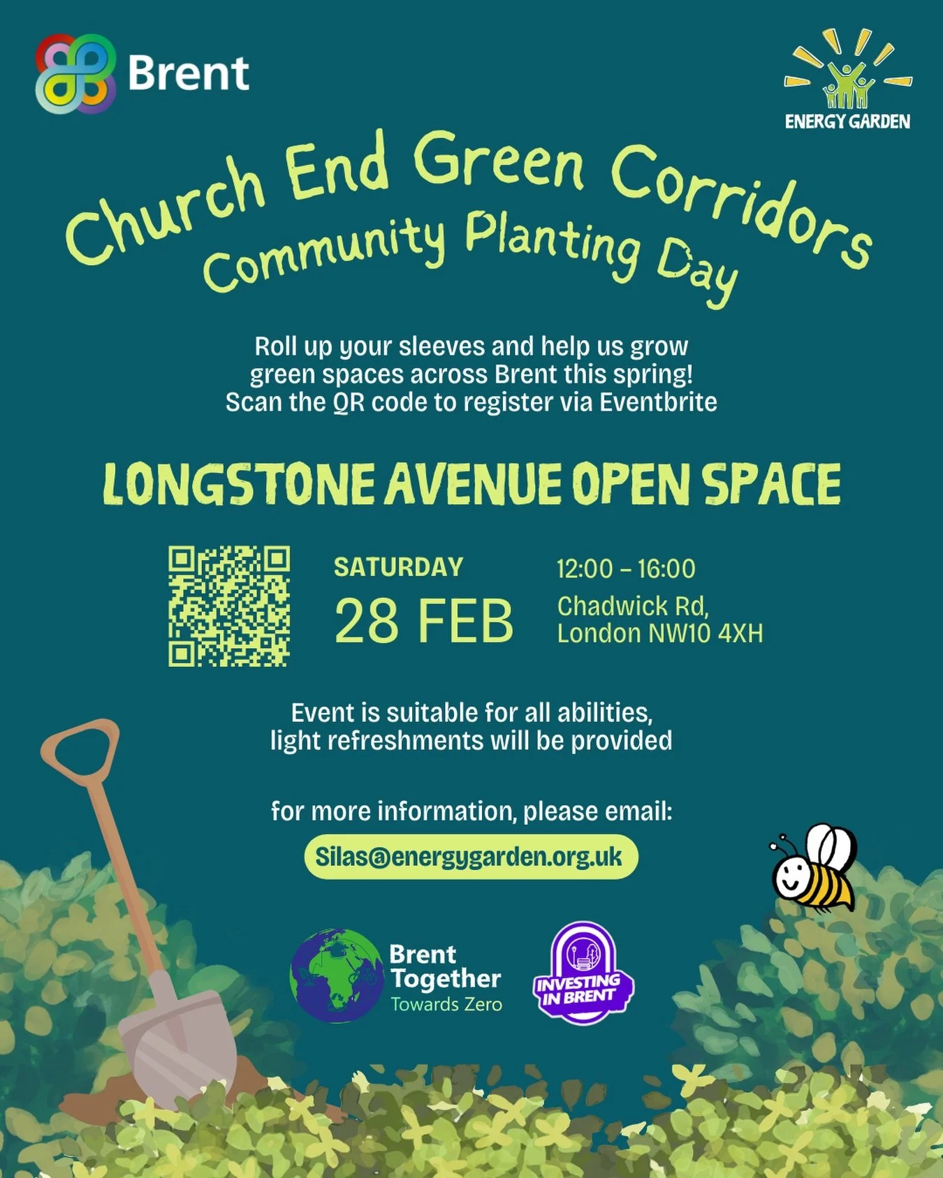 Brent, we&rsquo;re coming together to grow greener streets this spring!

Join us at Longstone Avenue Open Space for an afternoon of planting and community action 🌼🌳

🗓 Saturday 28 February
⏰ 12:00&ndash;16:00
📍 Chadwick Rd, London NW10 4XH

Along