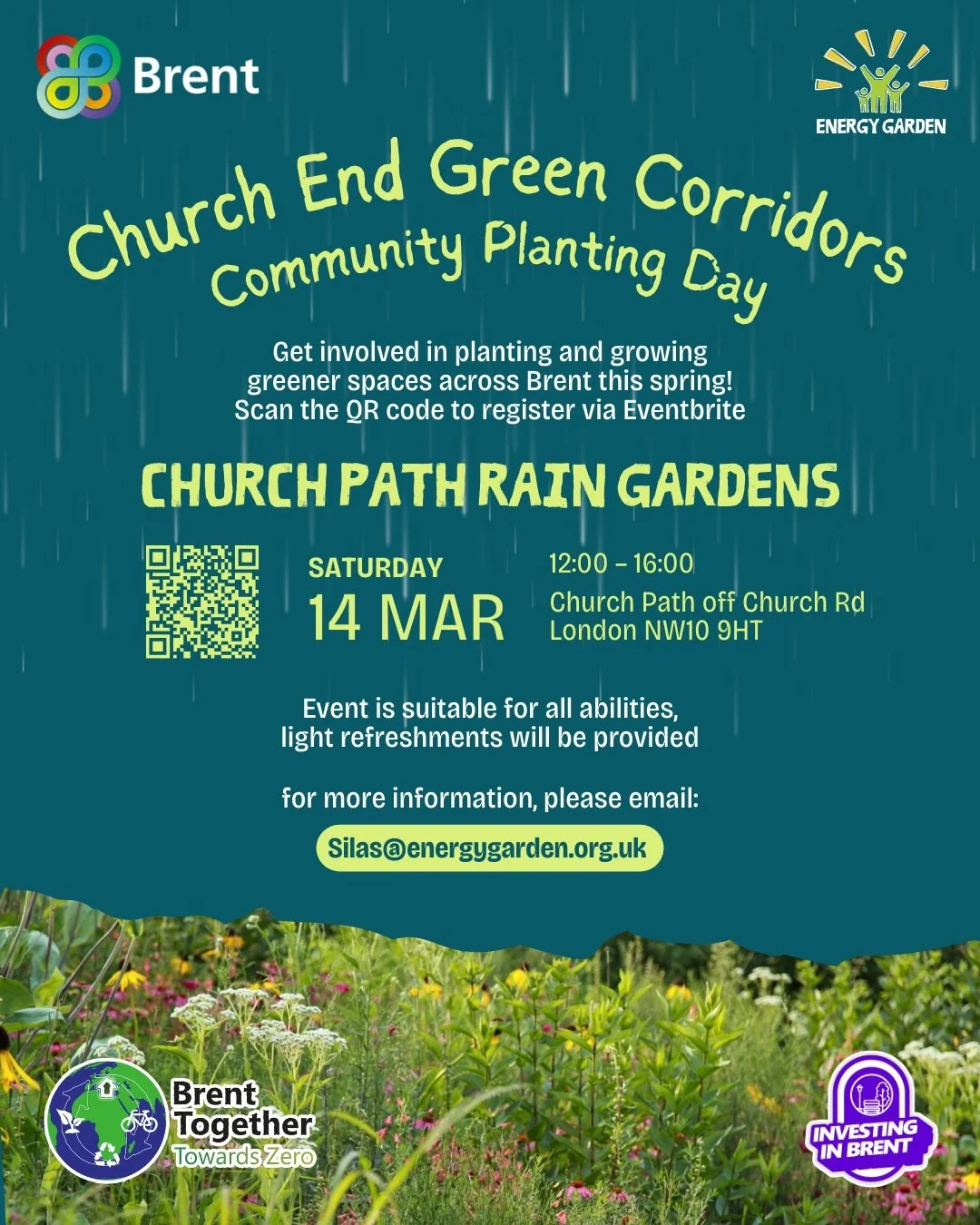 🌱Come along, meet your neighbours, get your hands dirty and help us grow greener spaces in Brent

We&rsquo;ll be planting new rain gardens along Church Path, part of a sustainable urban drainage system (SuDS) that helps manage rainwater, supports bi