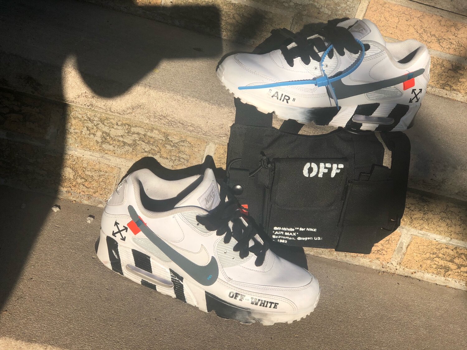 Custom off white air max with matching chest rig ( used men's 10.5