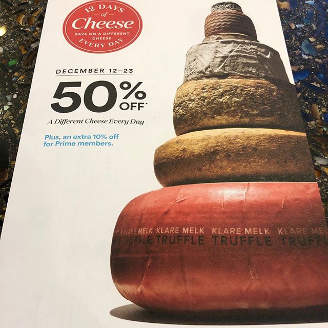 12 Days of Cheese @wholefoods  You know where to find us each day 😂🧀🧀🧀. Our orders in December will be Grazing on these delicious cheeses! Thank you @fredhead82 our personal certified cheese professional! When &ldquo;going to work&rdquo; is tasti