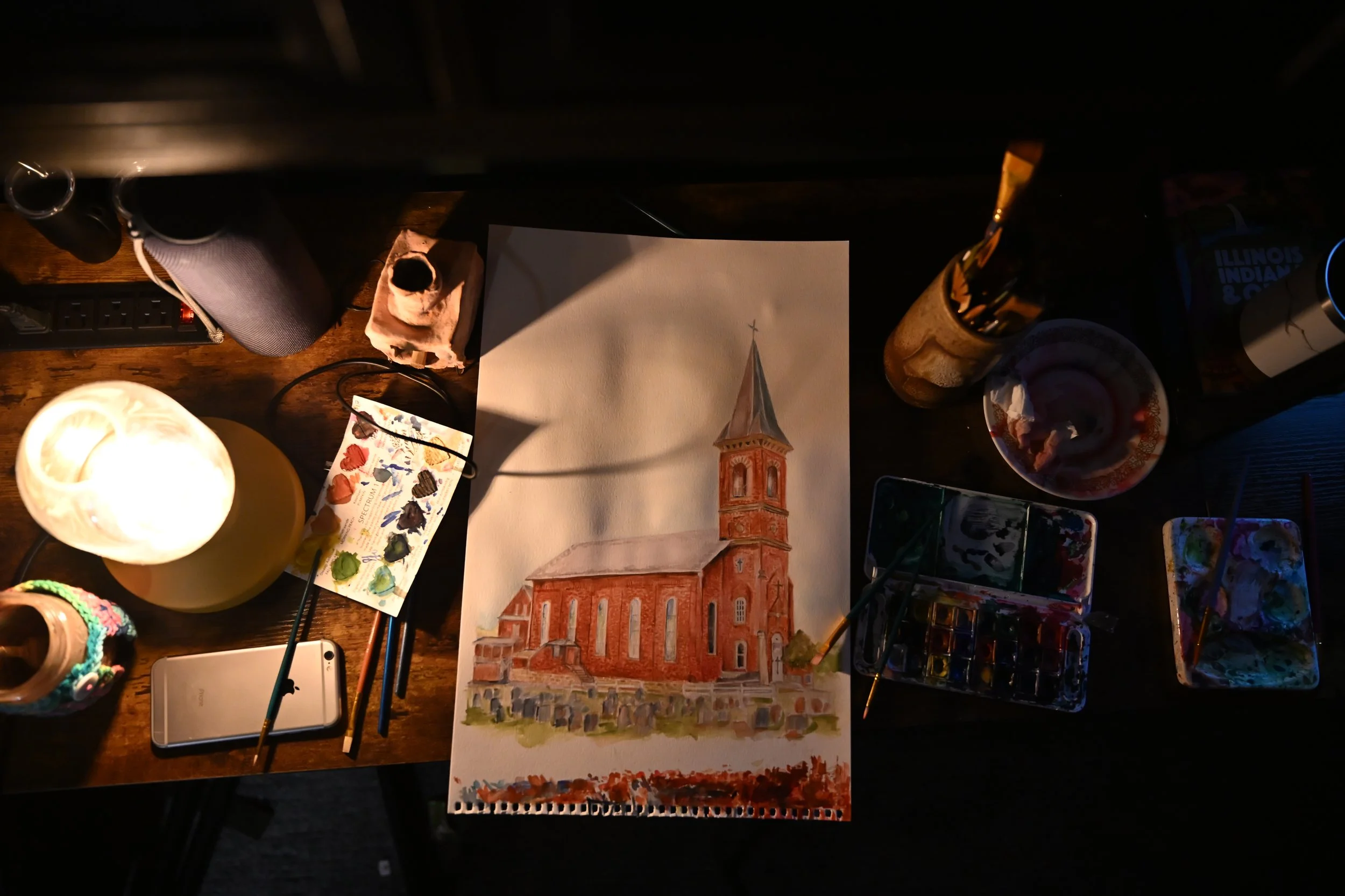 watercolored home portraits