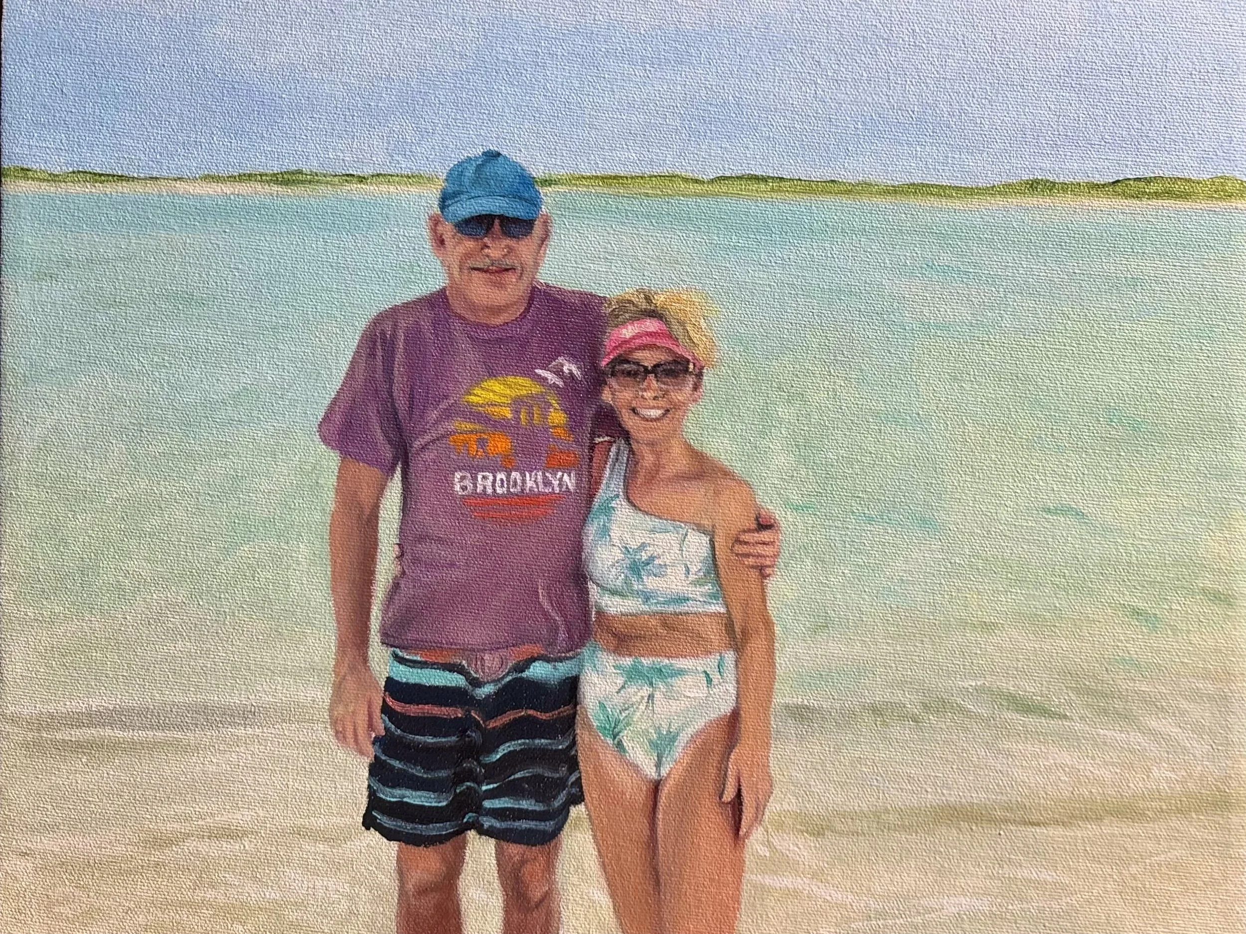 Doug & Sue in Aruba, 2023, oil on canvas, 12x9"
Commissioned Portrait Painting
Emily Roth Arts, LLC.
