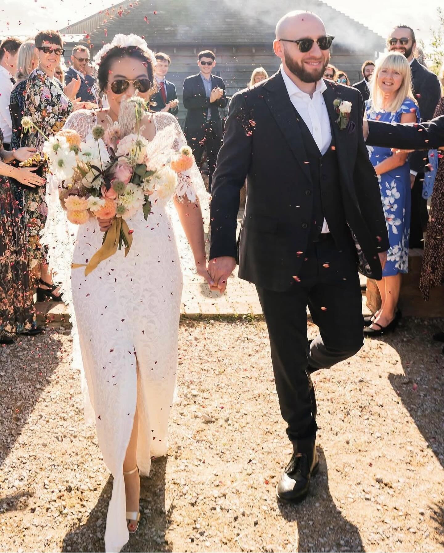 Erica &amp; Josh 🧡
Still a fave, we&rsquo;re lucky to have couples that give us the most fun colour palettes and ideas. This peach and rusty brown palette was just the ticket for a late summer wedding 🍑 🌾 
Photography @georginapiperphotography.co.