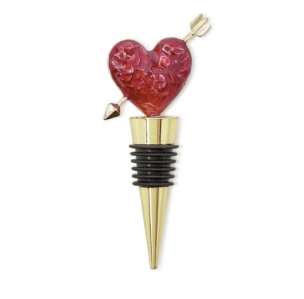 Enameled Arrowed Heart Bottle Stopper