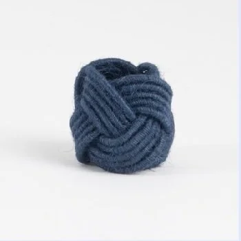 Braided Jute Napkin Rings Navy, Set of 4