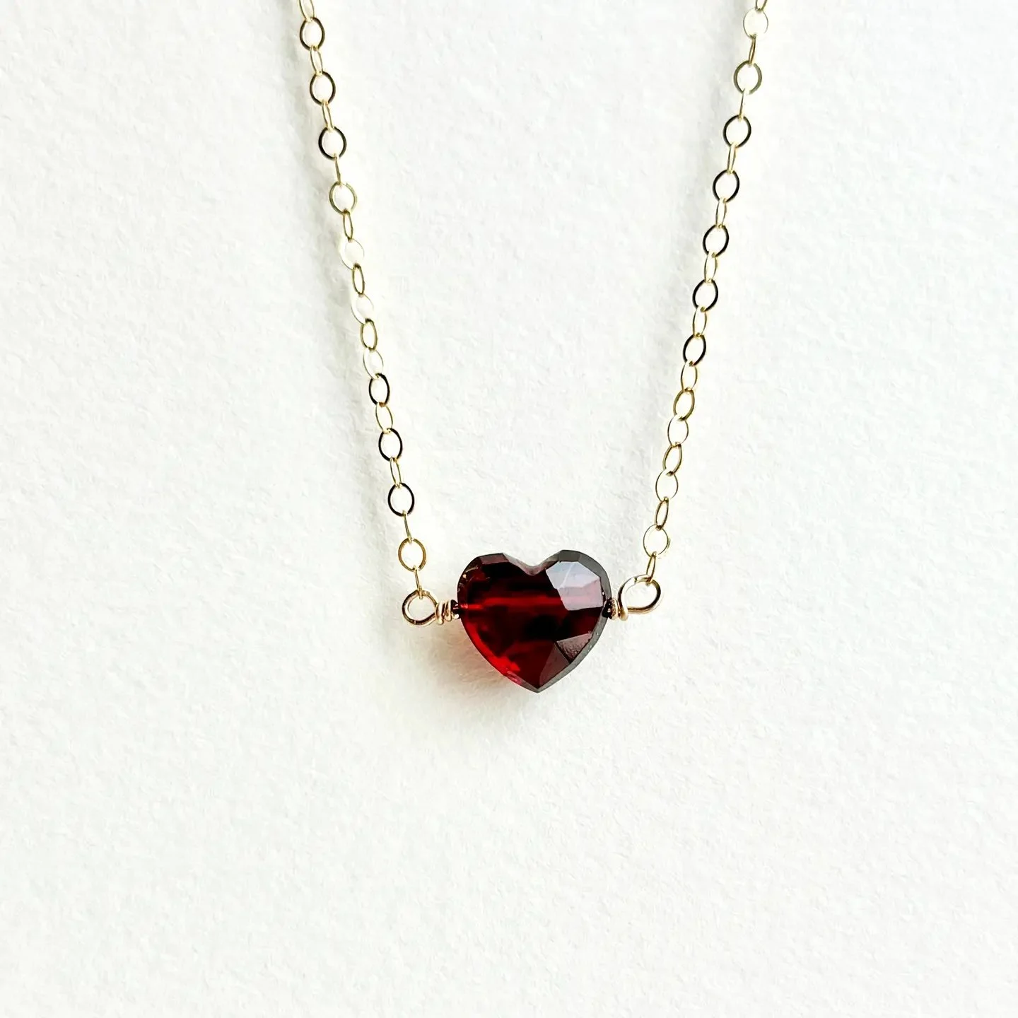 Garnet Heart Necklace