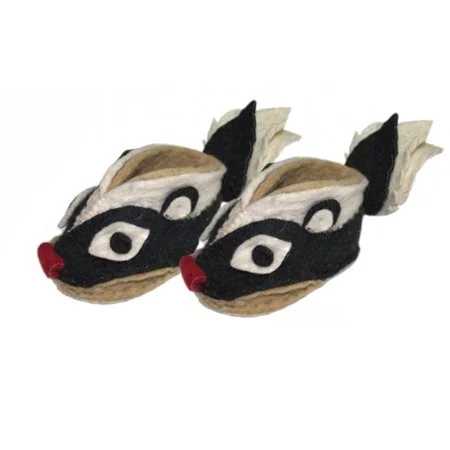 Wool Skunk Baby Booties