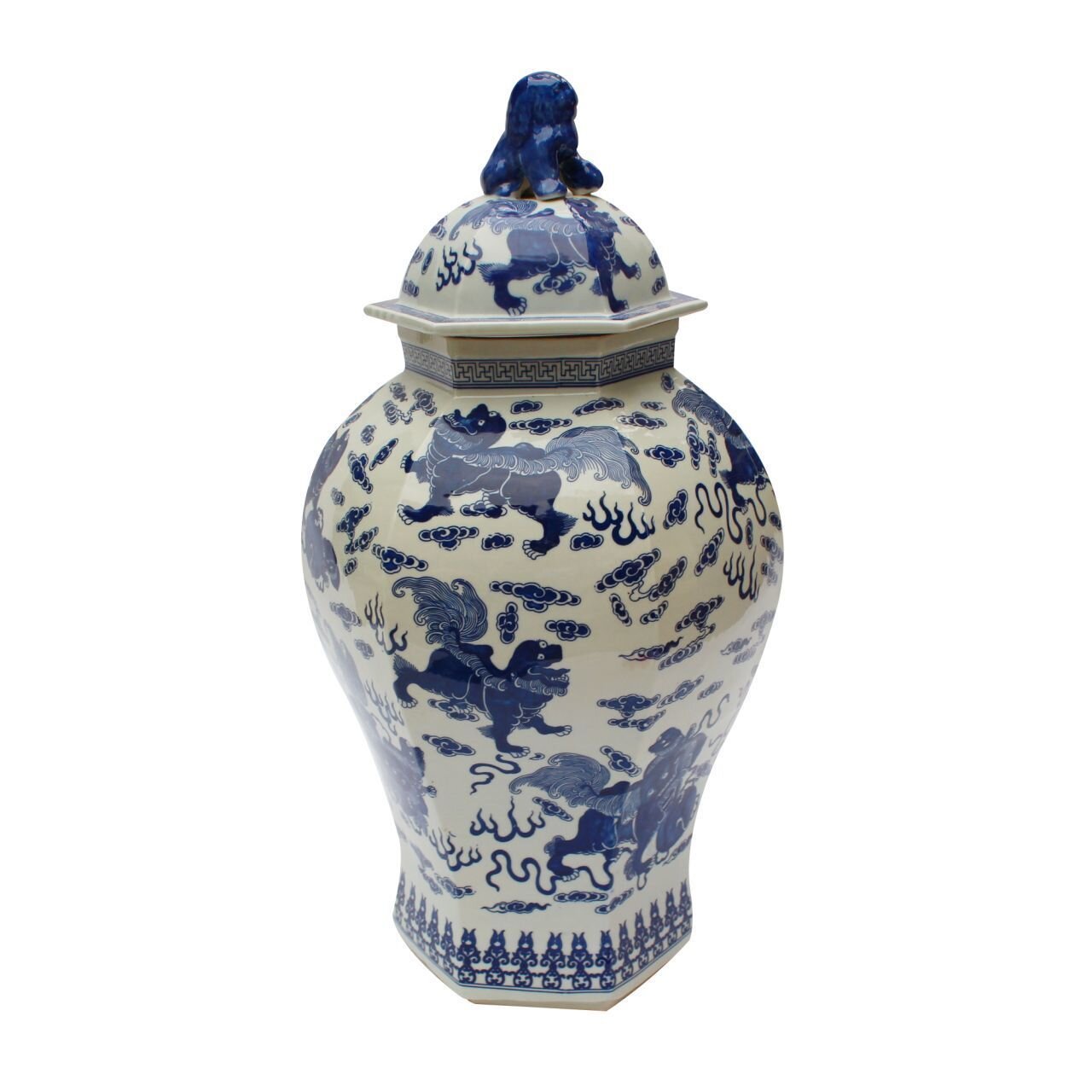 Large Hex Foo Dog Temple Jar.jpg
