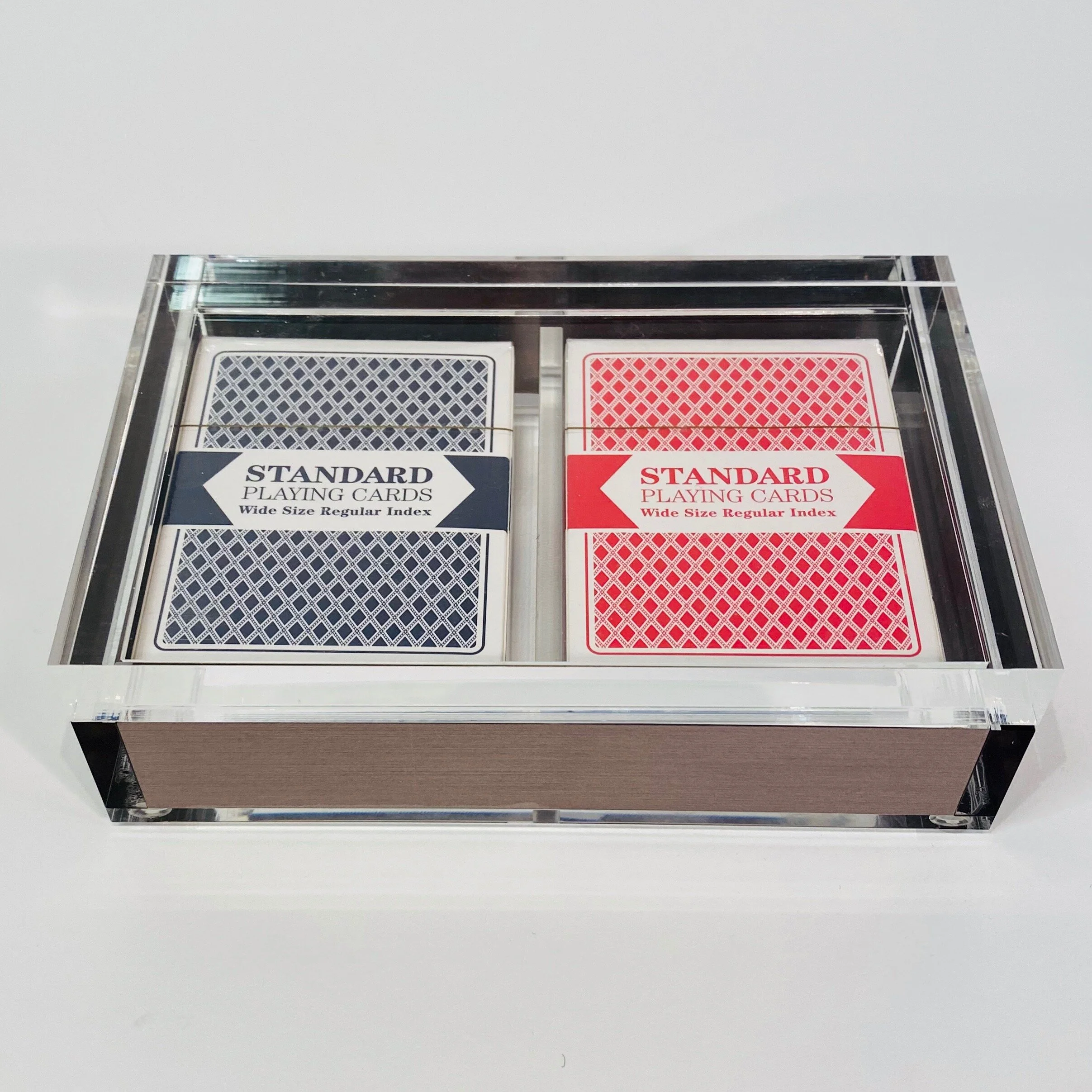 SIlver and Clear Lucite Card Box Set