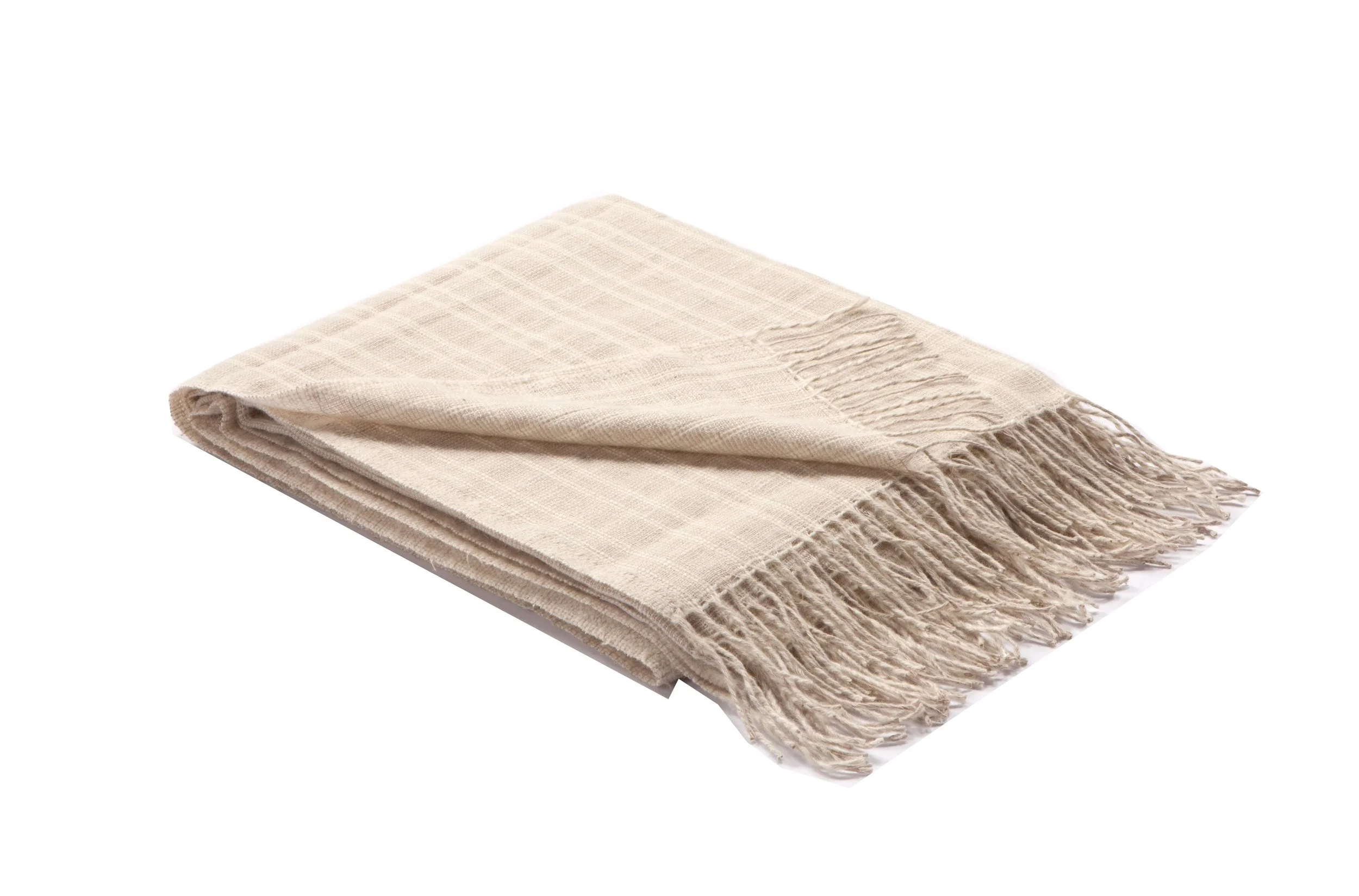 Channel Throw, Tan/Ivory
