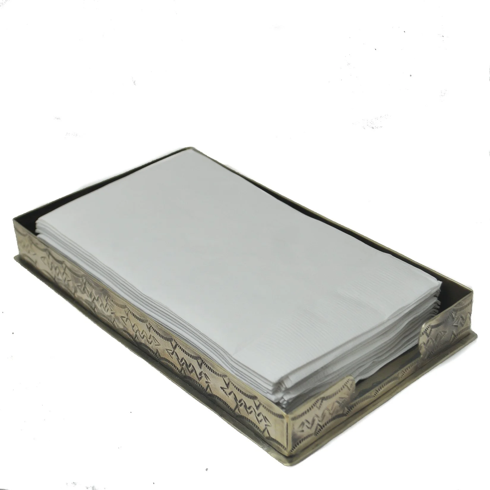 Stamped Silver Guest Towel Holder