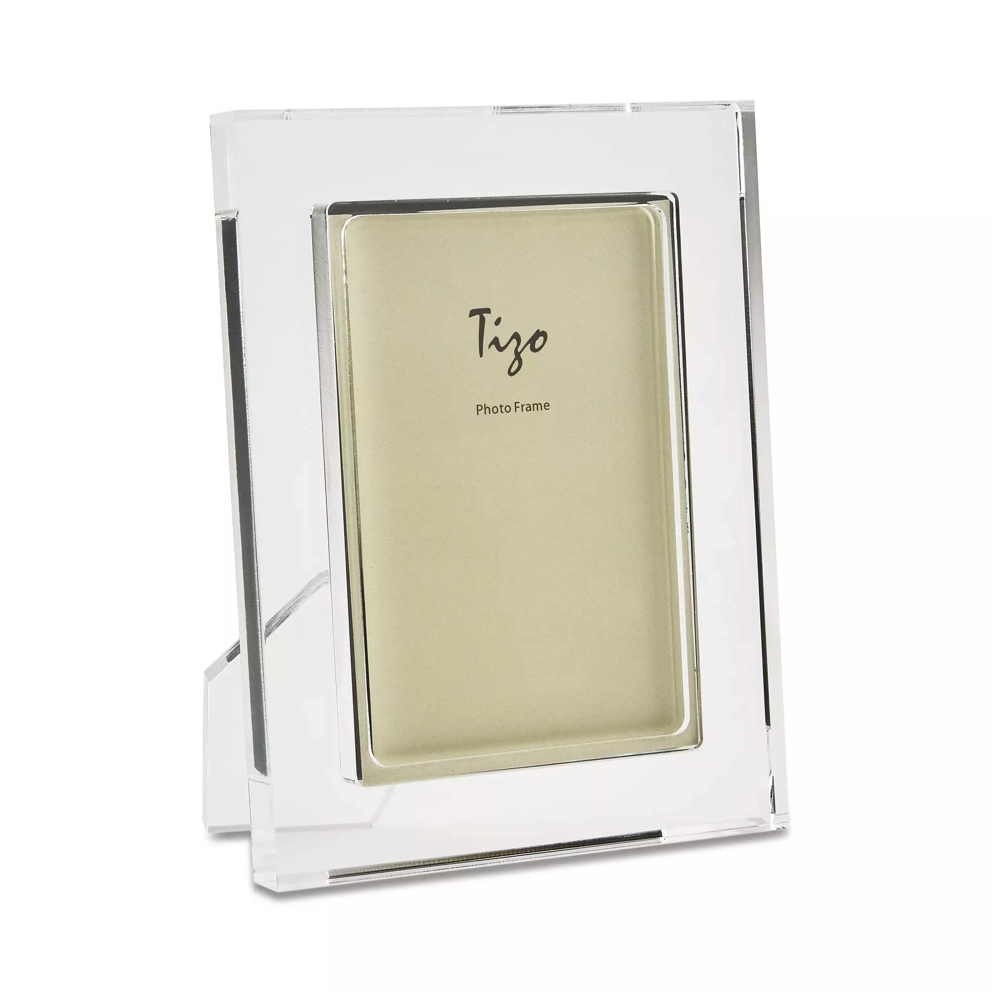 Lucite Clear Bordered Frame, 8x10