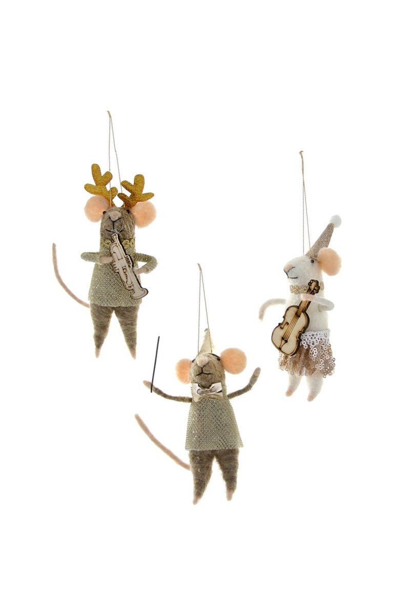 Musical Mice Felt Ornaments, 3 Variations