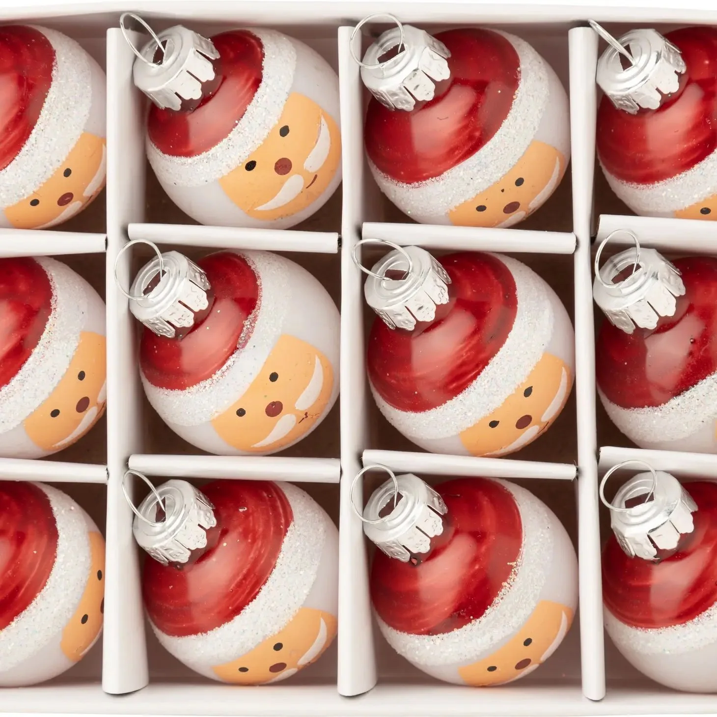 Mini Santa Ornaments, Set of 12