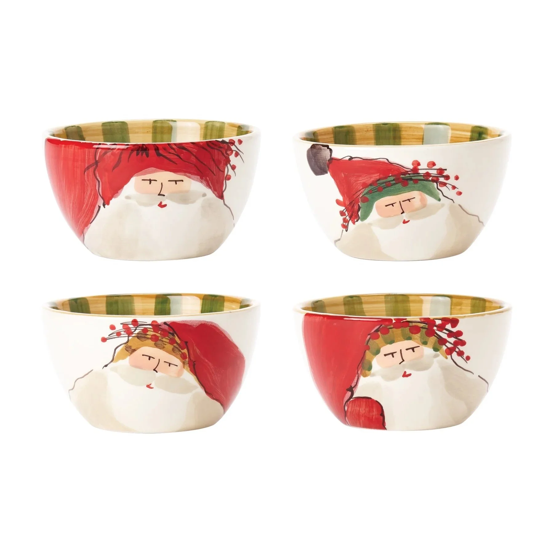 Vietri Old St Nick Cereal Bowls, Set of 4