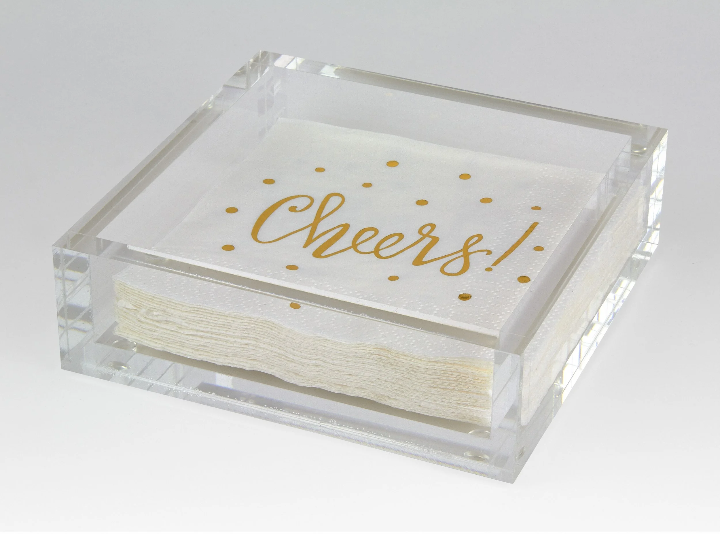 Clear Lucite Cocktail Napkin Holder