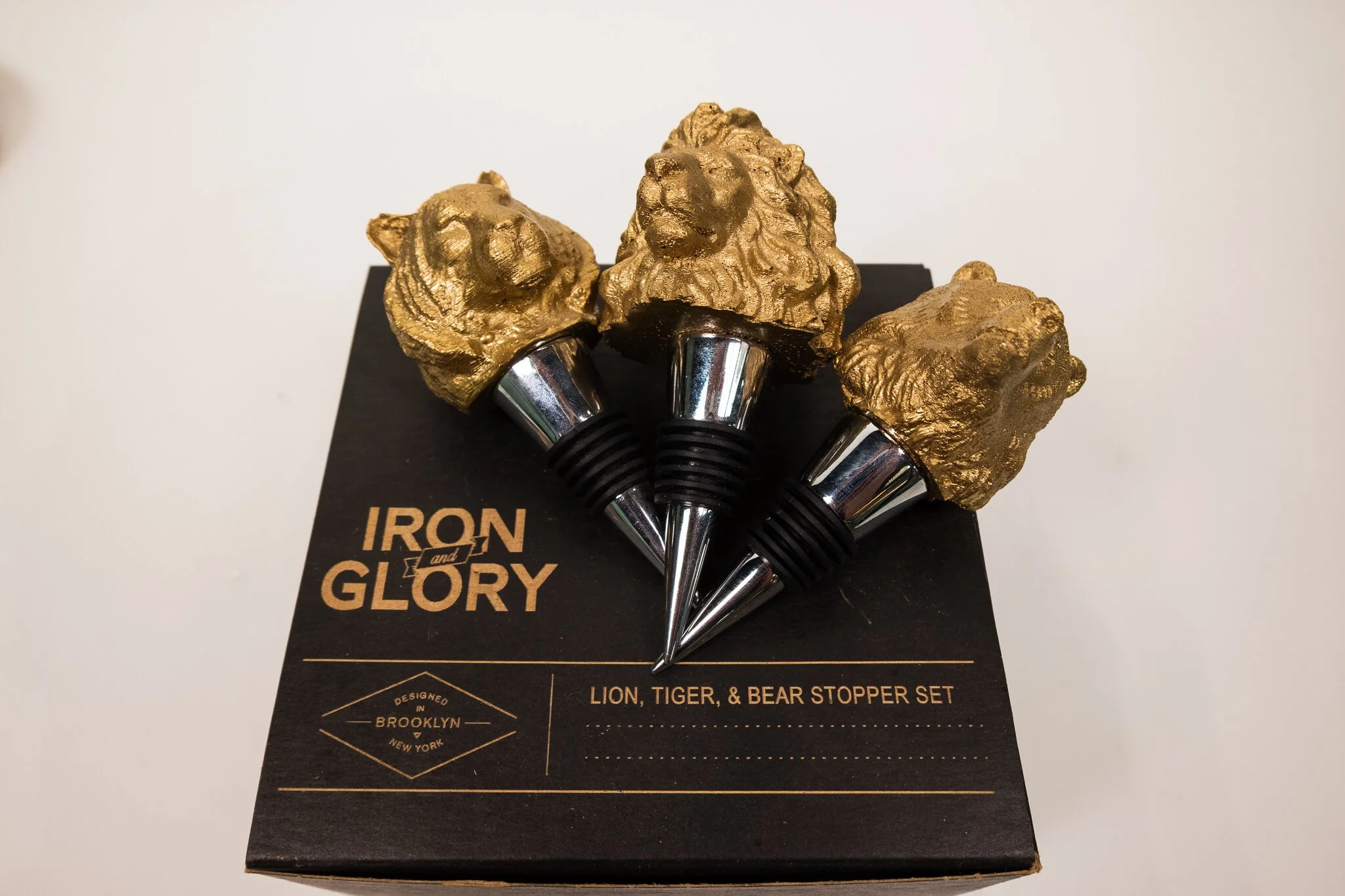 Lion, Tiger and Bear Bottle Stopper S/3