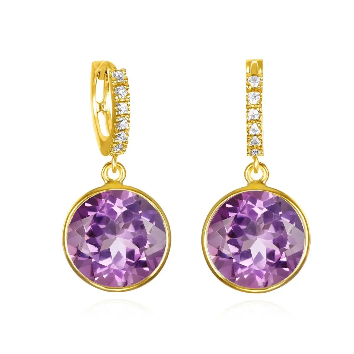 Grand Pink Amethyst Huggie Earrings