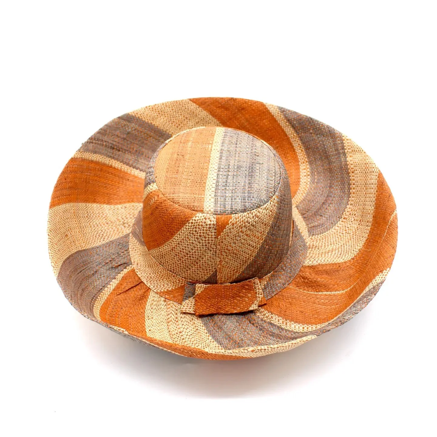 Monica Swirl Packable Straw Hat, Blush
