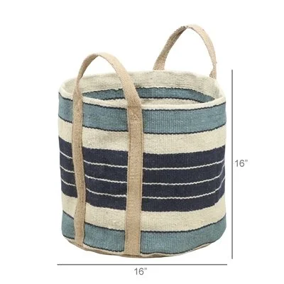Blue Stribe Straw Cotton Tote2.jpeg