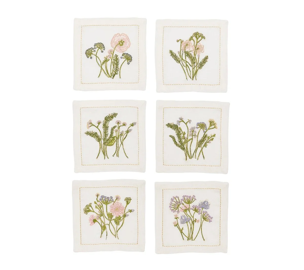 Kim Seybert Meadow Cocktail Napkins, Set of 6