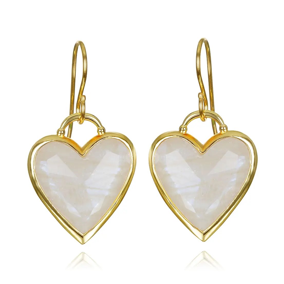 Framed Moonstone Heart Earrings