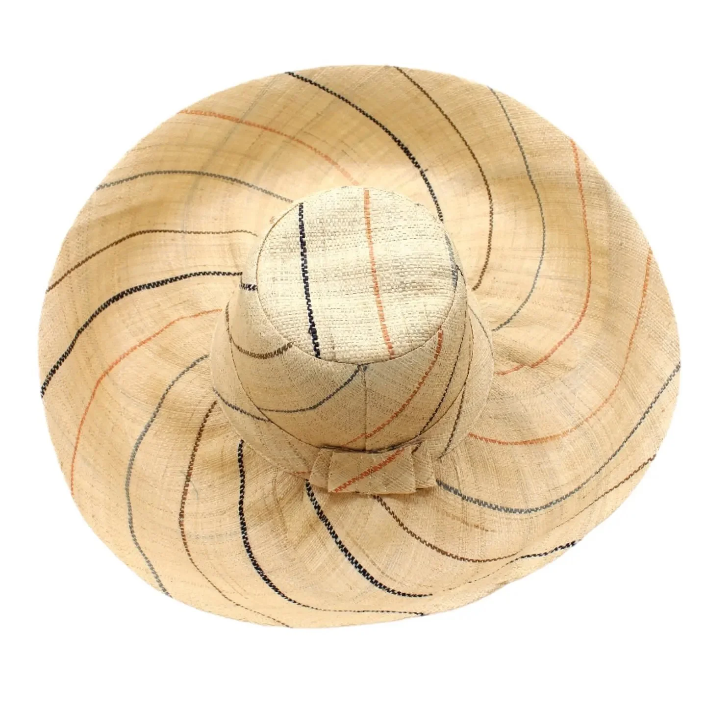 Monica Pinstripe Packable Straw Hat, Multicolor