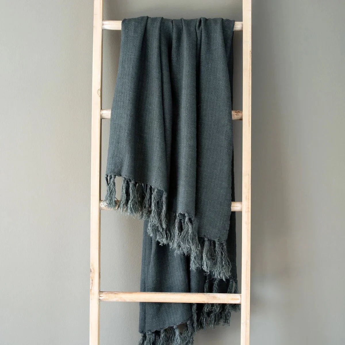 Washed Linen Throw Indigo
