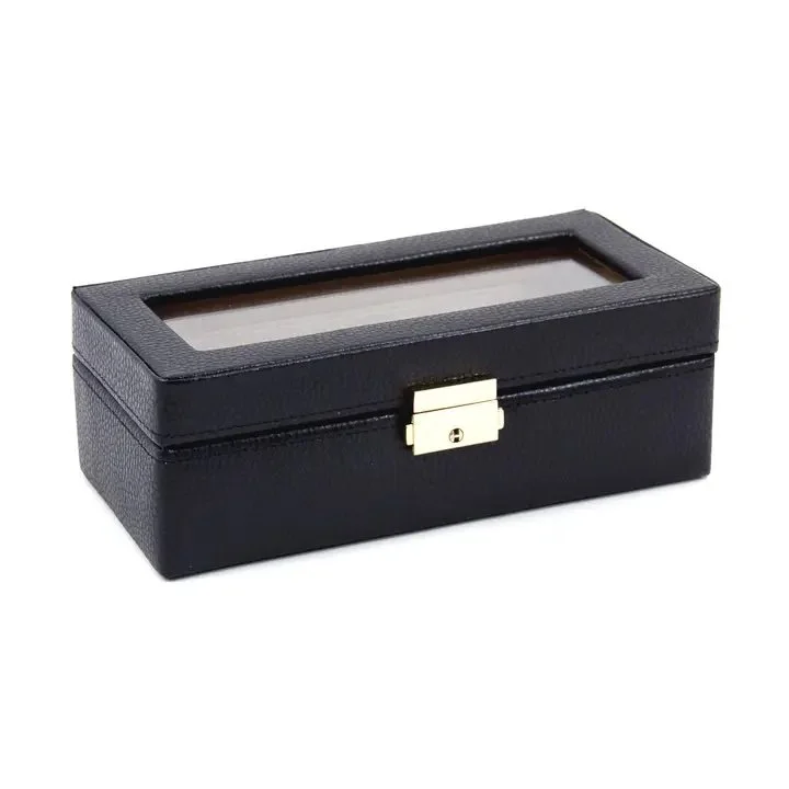 Black Leather 4 Watch Case