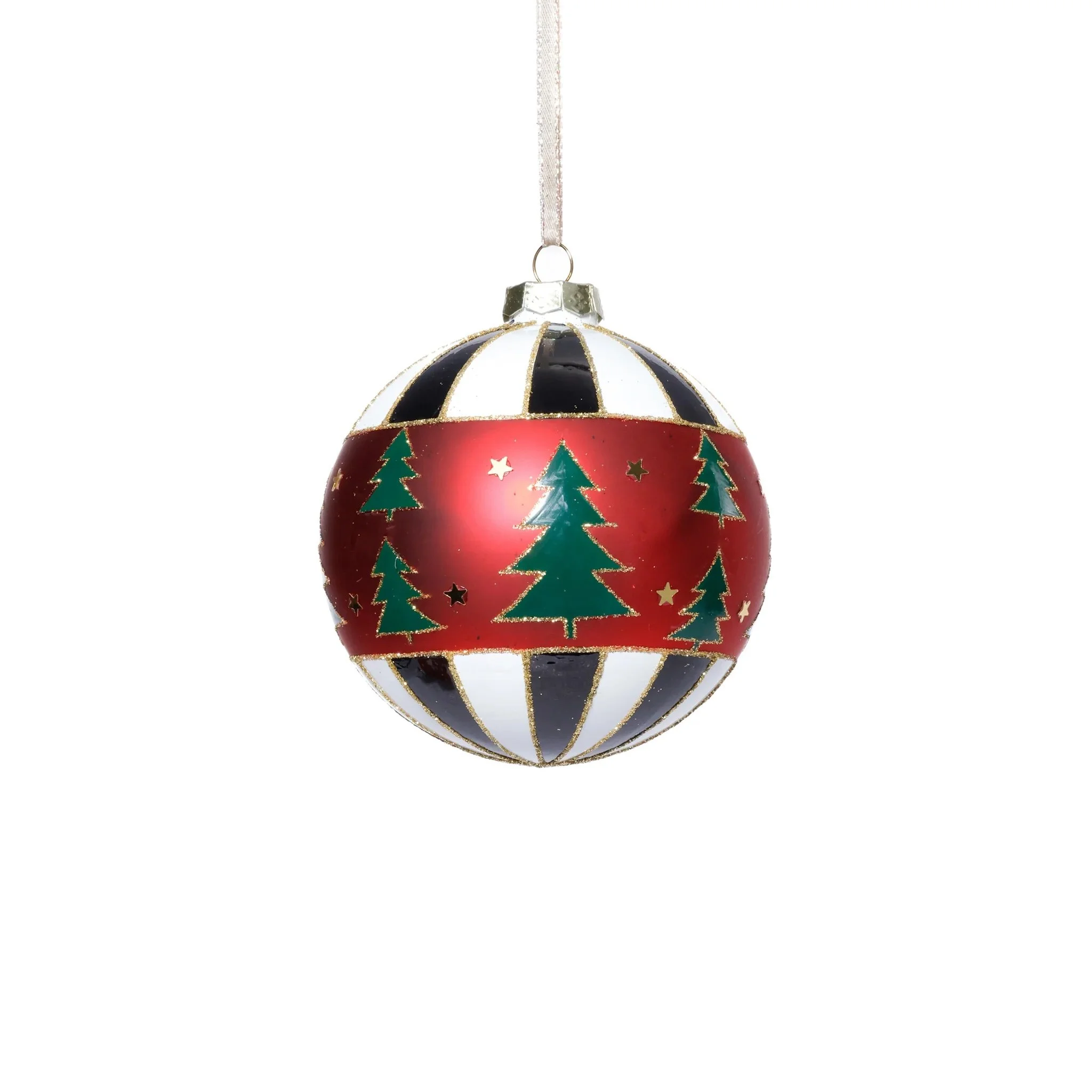 Red, White, Black, and Green Tree Ornament