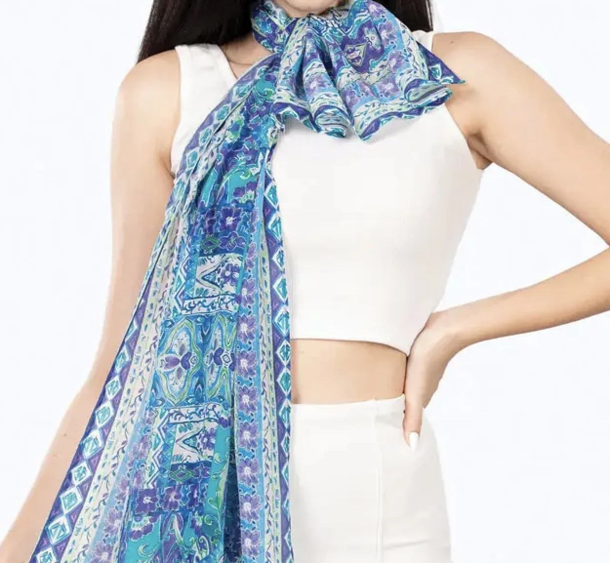Mosaic Scarf Blue Turquoise