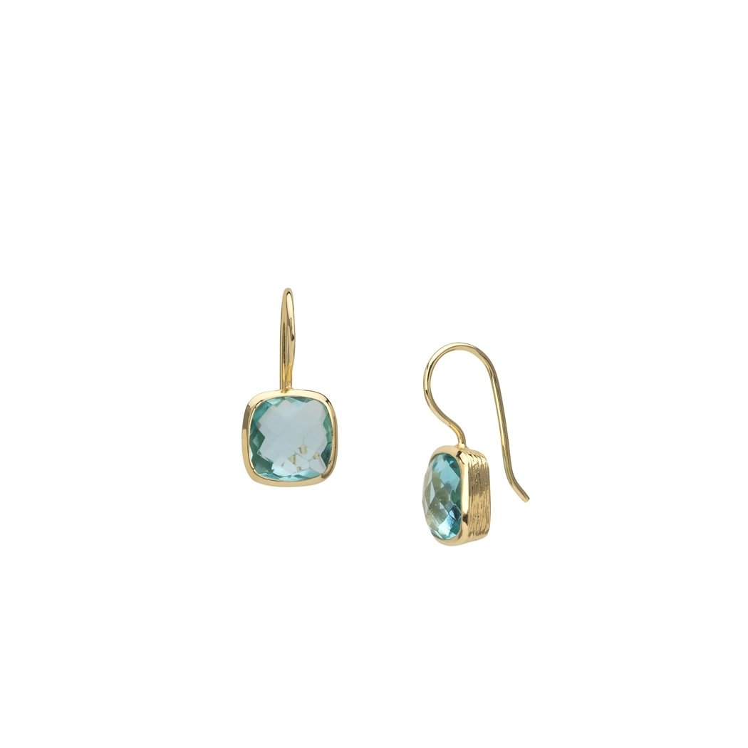 Blue Topaz Cushion Cut Earrings
