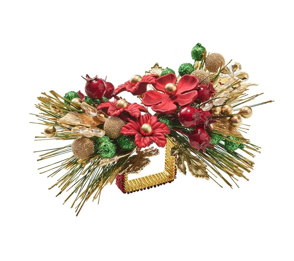 Kim Seybert Christmas Carol Napkin Rings, Set of 4