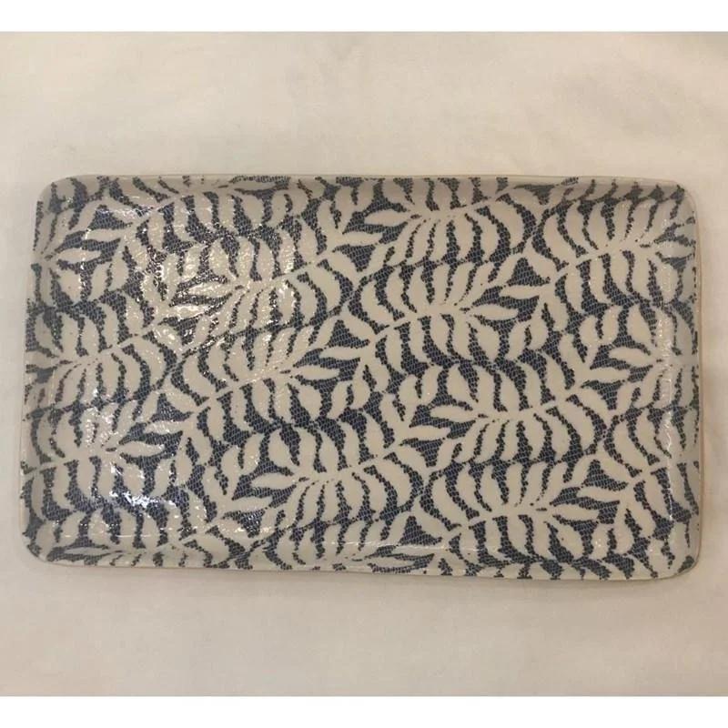 Terrafirma Large Fern Stacking Platter Cobalt