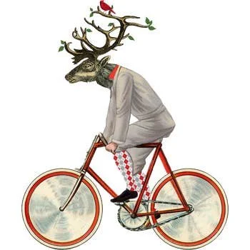 Holiday Deer Hand Towels, Deer On Bike